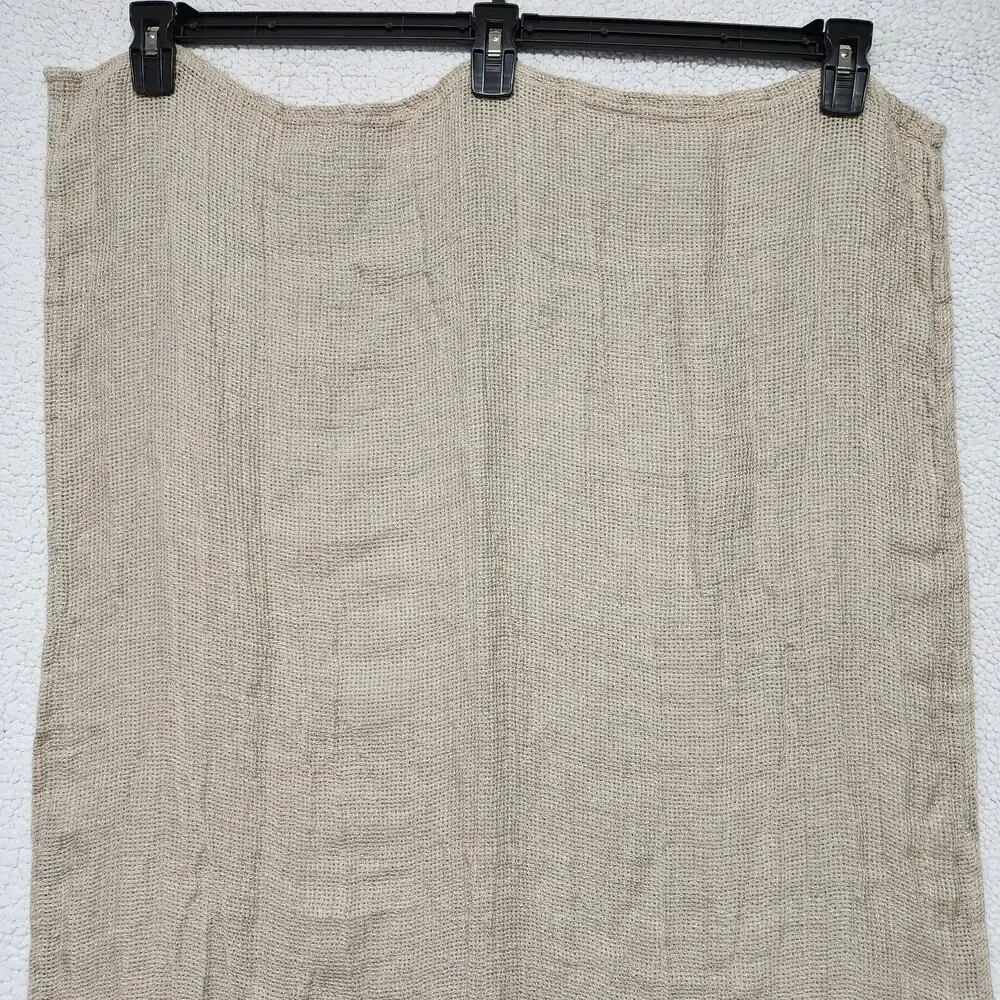 Thing Stories Natural Linen Bath Towel 25×59″ Beige Open Weave Gym Bathroom